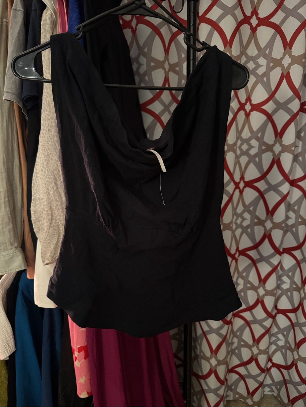 Free People Black Sleeveless Cowl Neck Tunic Top